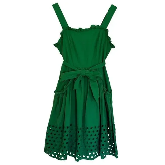 Vince Camuto green eyelet ruffle sun dress size 2p - Picture 2 of 11